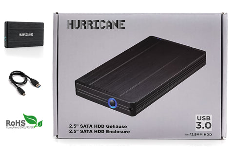 Hurricane 12.5mm GD25650 120GB 2.5" USB 3.0 Externe Aluminium Festplatte für Mac, PC, PS4, PS4 Pro, Xbox, Backups