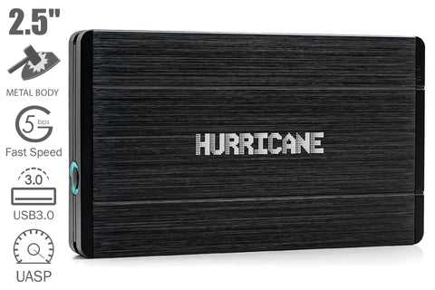 Hurricane 12.5mm GD25650 250GB 2.5" USB 3.0 Externe Aluminium Festplatte für Mac, PC, PS4, PS4 Pro, Xbox, Backups