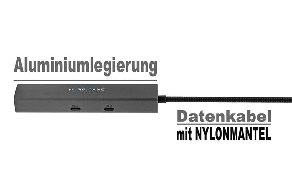 Hurricane C0546 6-in-1 USB Type C HUB Dock 10Gbps RJ45 100w Power Fast Charging 4K HDMI für MacBook, Laptop, PC, Festplatte