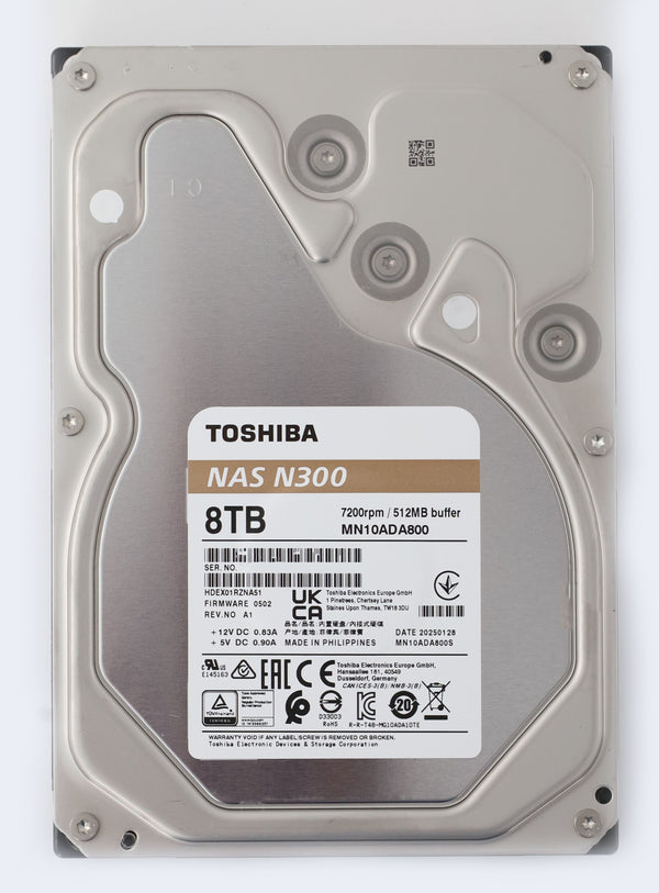 Toshiba N300 NAS Systems 8TB, 24/7, 512e 3.5" SATA 6Gb/s 7200/min MN10ADA800S