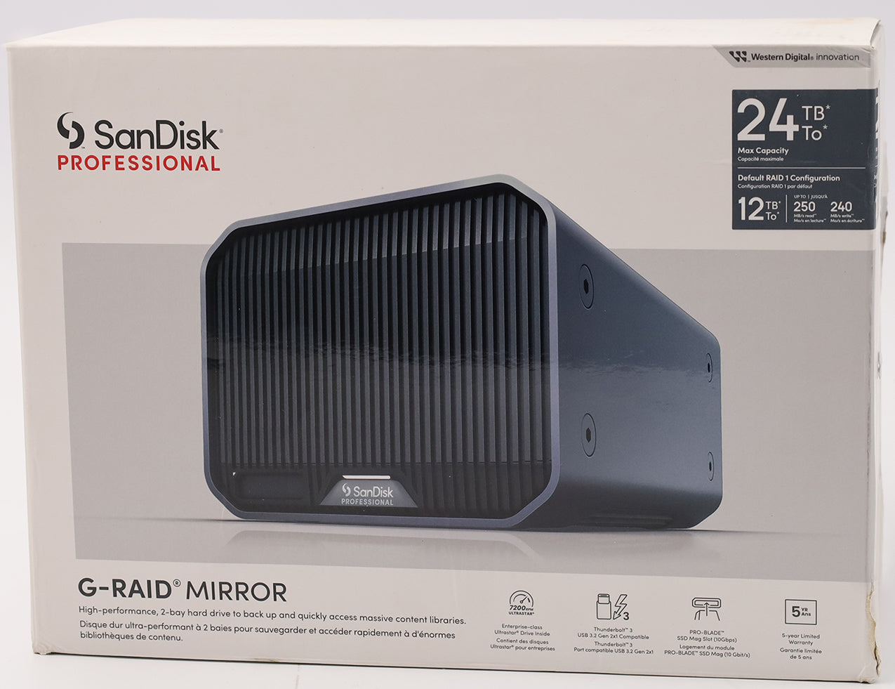 SanDisk PROFESSIONAL G-RAID MIRROR 24TB Desktop-Festplatte SDPHH2H-024T-MBAAD