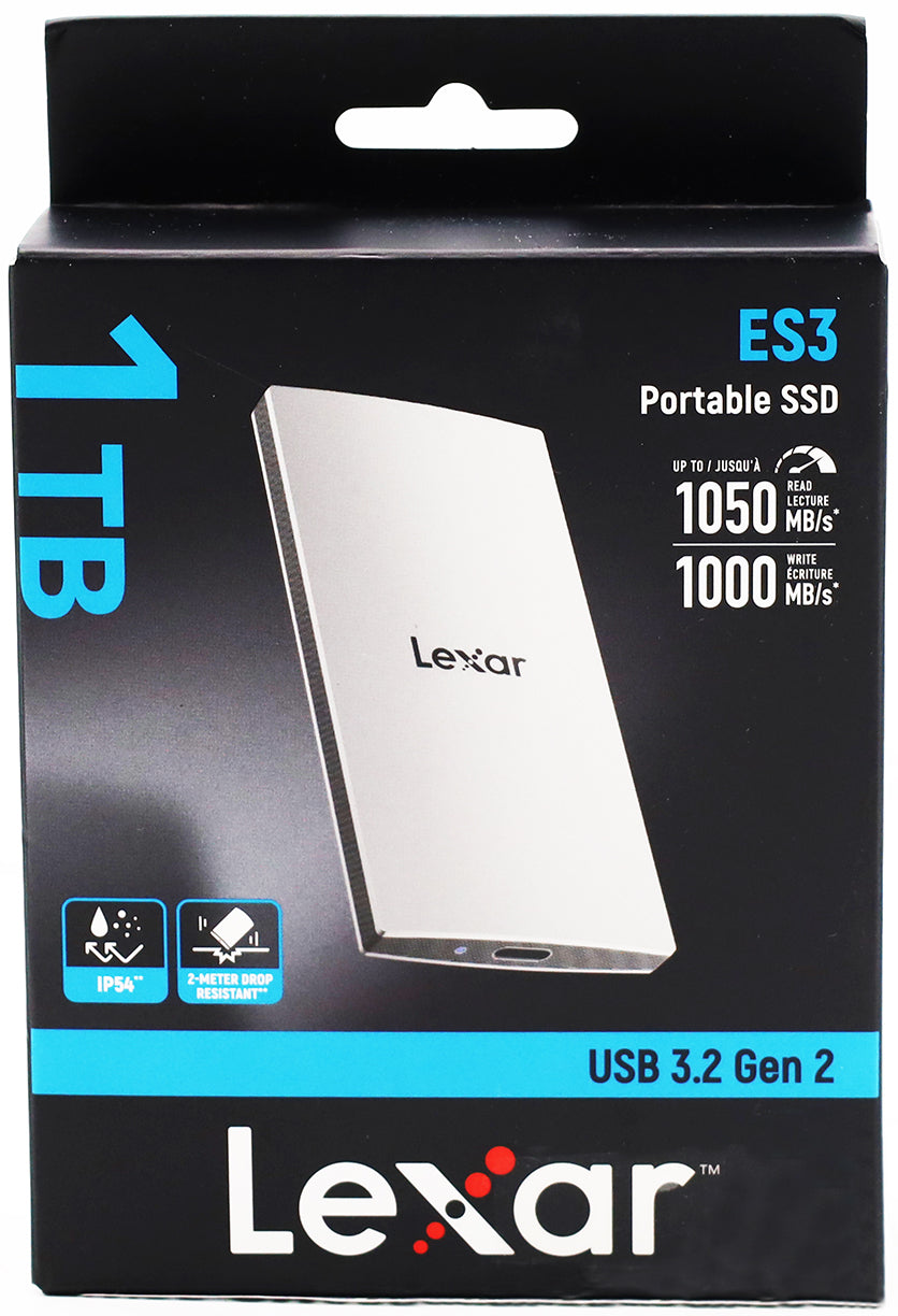 Lexar ES3 Externe SSD 1TB USB 3.2 Gen2 Portable SSD bis zu 1050 MB/s Lesen