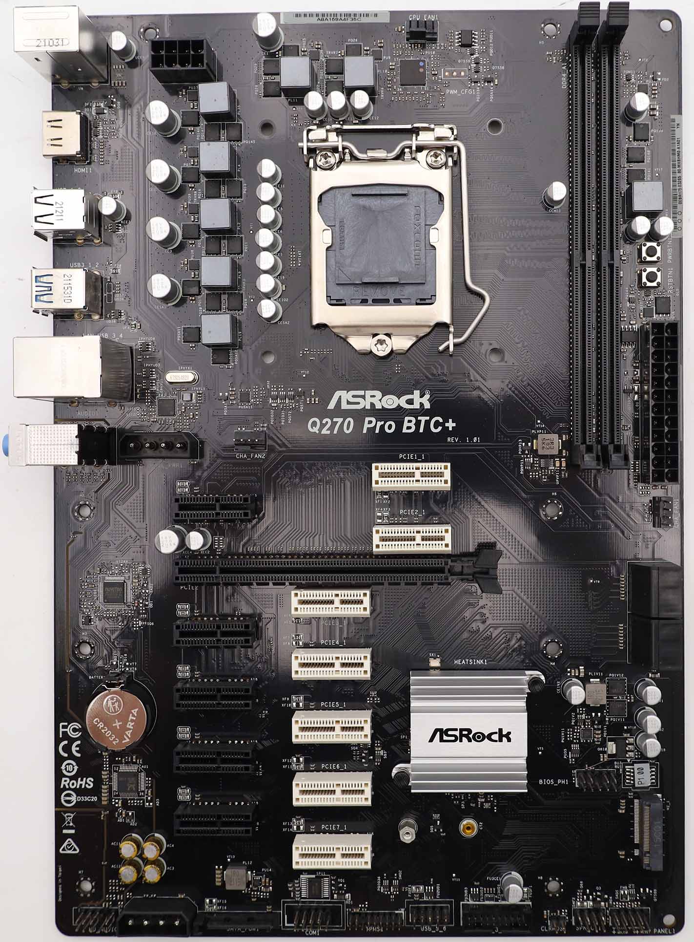 ASRock Q270 PRO BTC+ 90-MXBHM0-A0UAYZ Schwarz OHNE I/O Shield