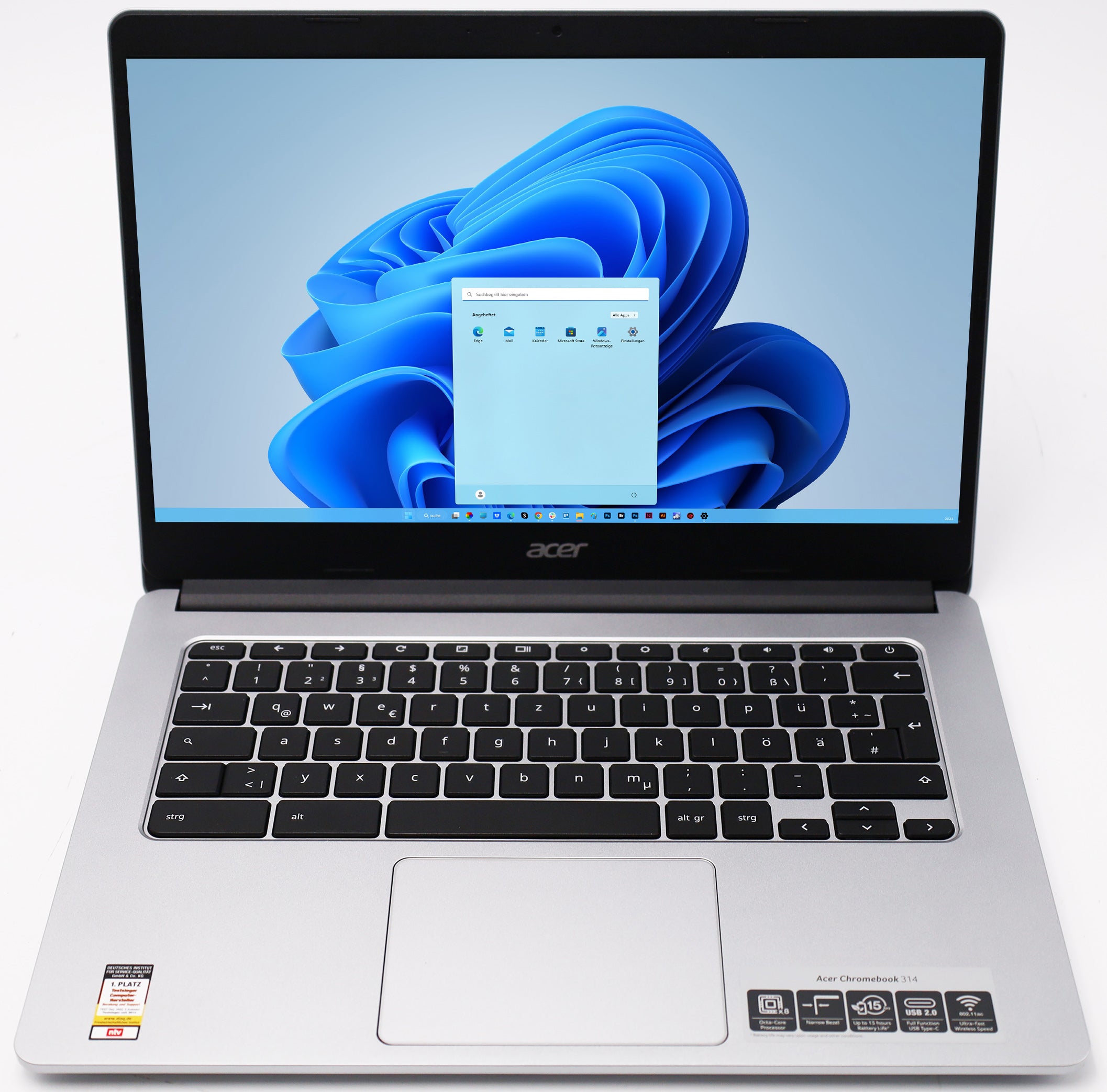 Acer Chromebook 314 Laptop 14 CB314-2H-K17E silber MT8183 4GB RAM 64GB Flash DE