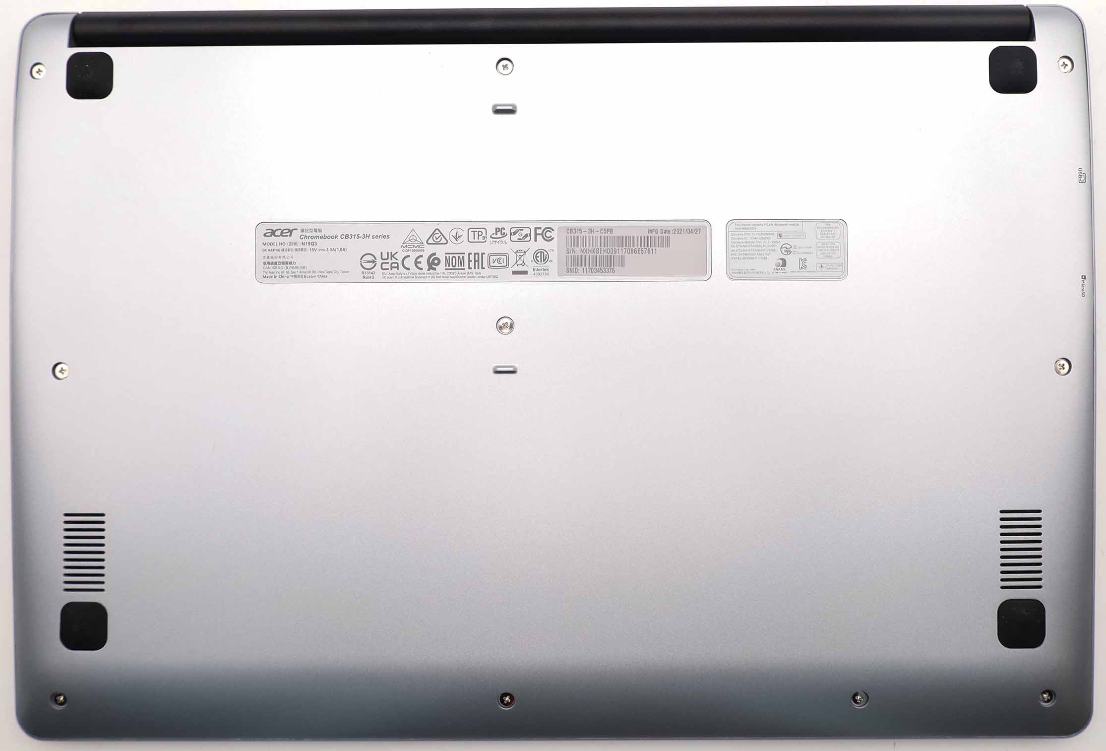 Acer Chromebook 315 CB315-3H-C5PB 15,6″ FHD Celeron N4100 4GB 32GB QWERTY