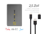 MD25C3 space gray Hurricane 750GB 2.5 Zoll Externe tragbare Festplatte USB Type C External HDD Mobile Speicherplatte für Fotos smart TV PC Laptop Computer ps4 ps5 Xbox kompatibel mit Windows Mac OS Linux