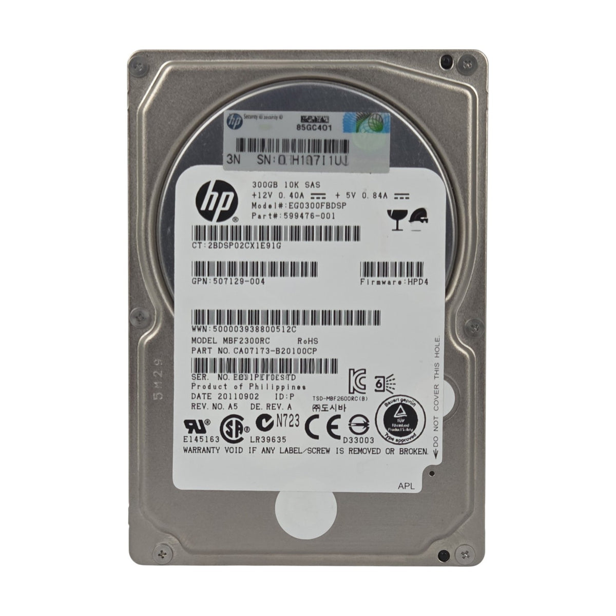 Festplatte HP EG0300FBDSP 300GB SAS II 10 000Rpm 2.5 Zoll