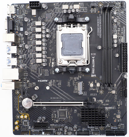 MSI Pro A620M-E Mainboard microATX AMD AM5 DDR5 AMD A620 OHNE Zubehör
