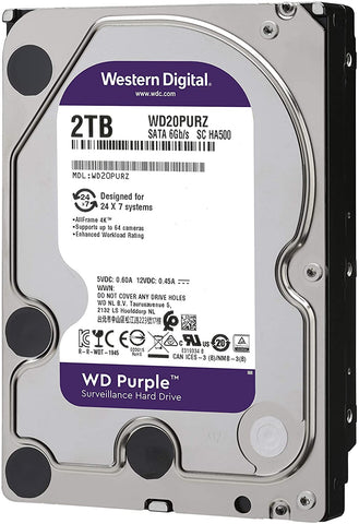 WD Purple 2TB 3,5" Festplatte Intellipower SATA III 64MB Cache WD20PURZ