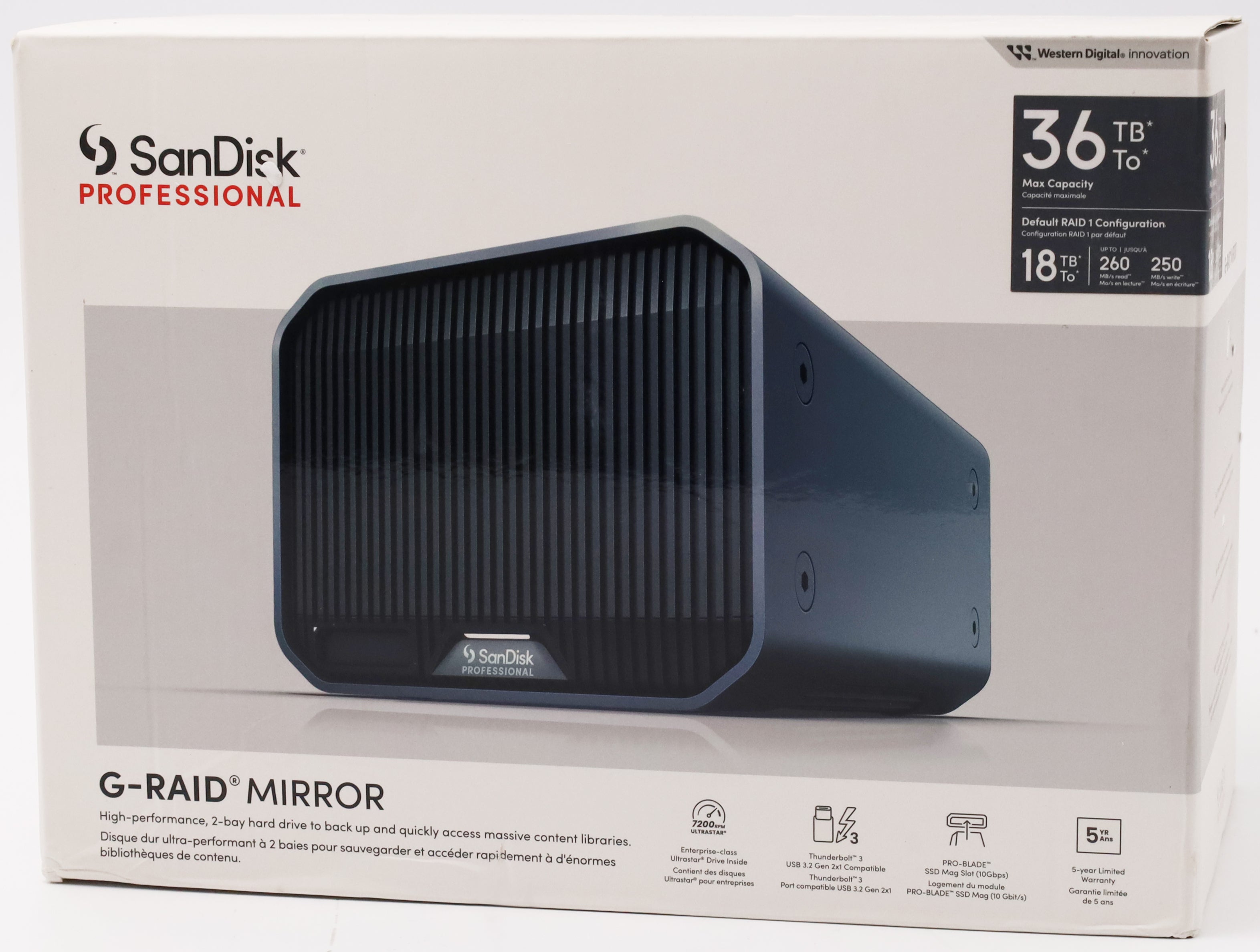 SanDisk Professional G-RAID MIRROR 36TB Thunderbolt 3 externe HDD USB-C 3.1