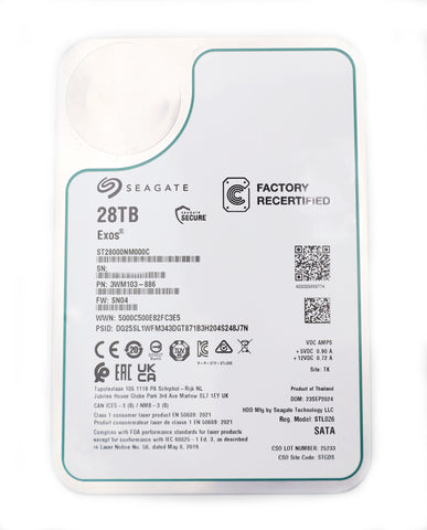 Seagate Exos 28TB, rezertifiziert, interne 3.5" SATA 6Gb/s ST28000NM000C