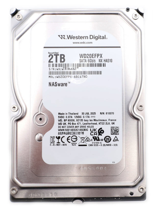Western Digital WD Red Plus 2TB, 24/7 512e  3.5" SATA 6Gb/s WD20EFPX