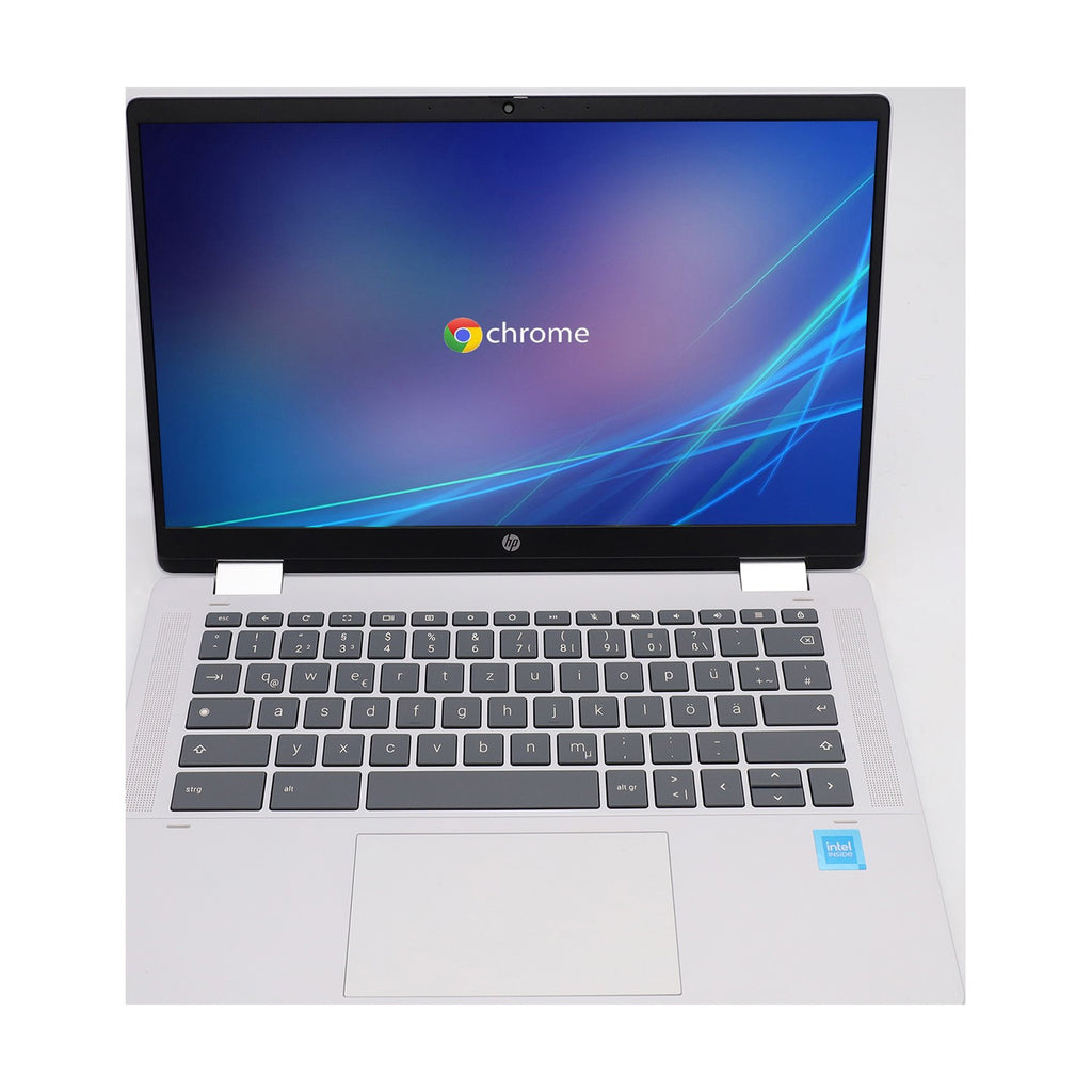 HP Chromebook x360 14b-cd0213ng Glacier Silver N100 4GB RAM 128GB Flash DE