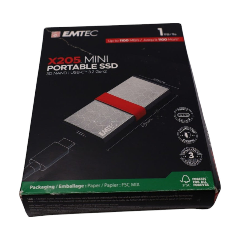 Emtec X205 Mini Portable SSD, 1TB, USB-C 3.1
