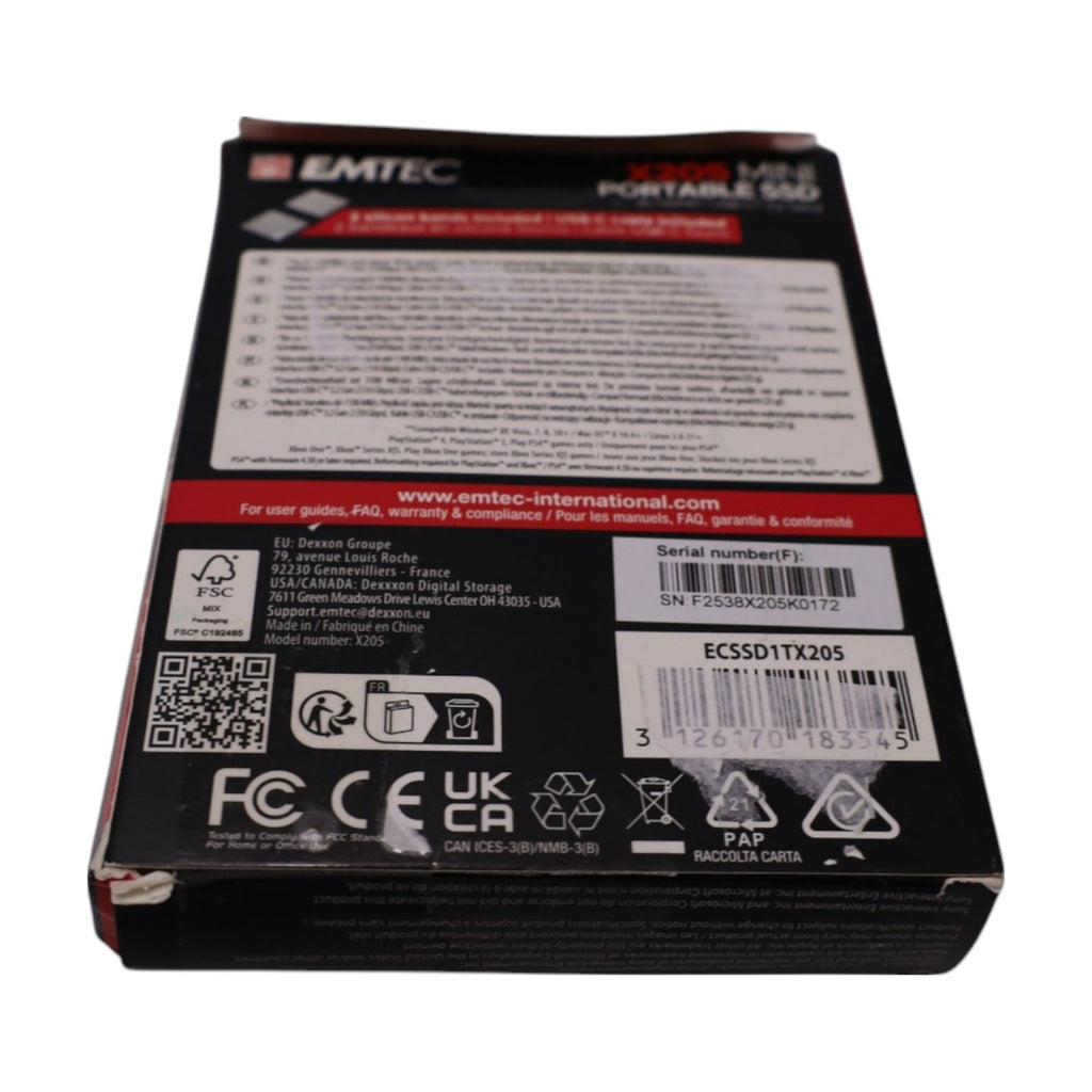 Emtec X205 Mini Portable SSD, 1TB, USB-C 3.1