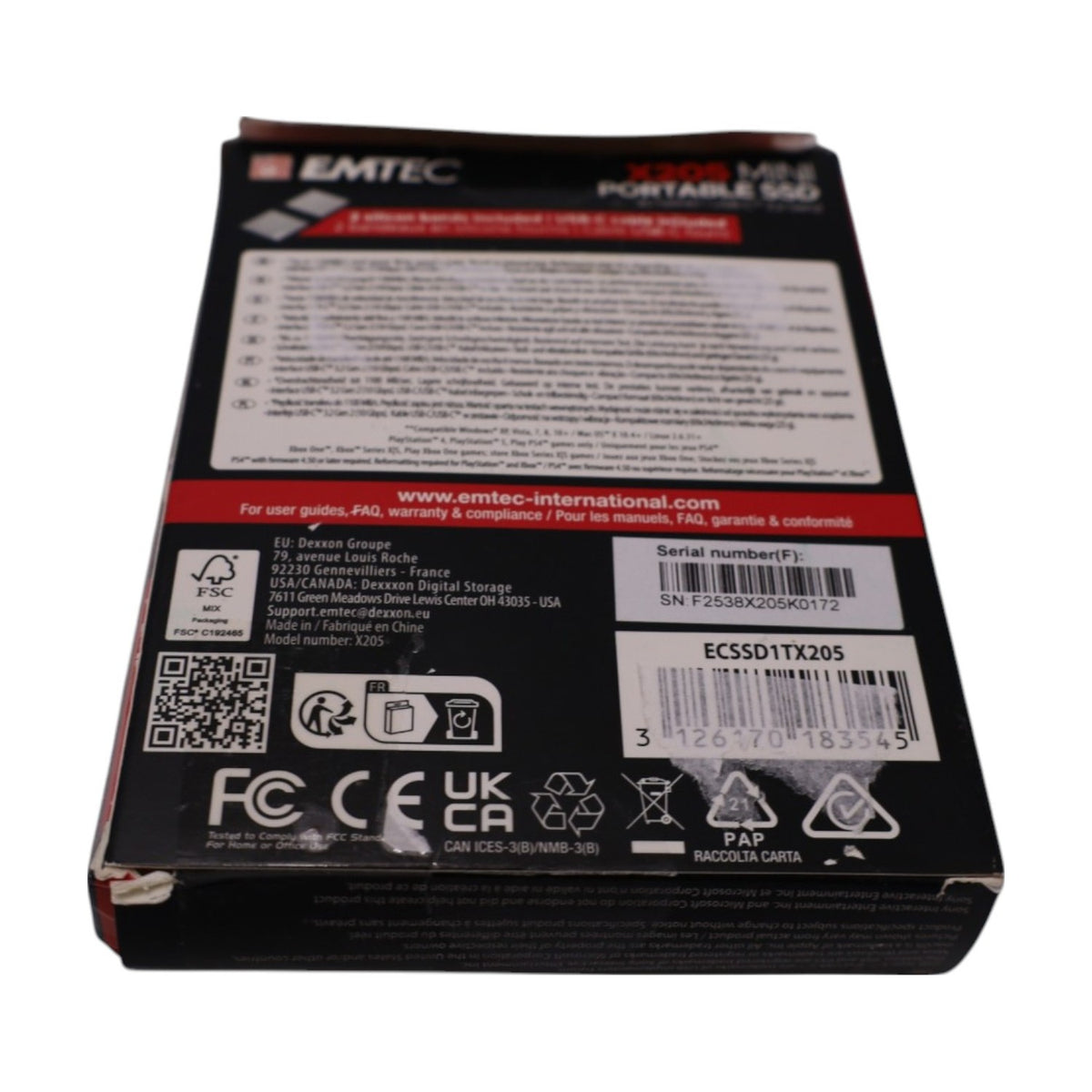 Emtec X205 Mini Portable SSD, 1TB, USB-C 3.1