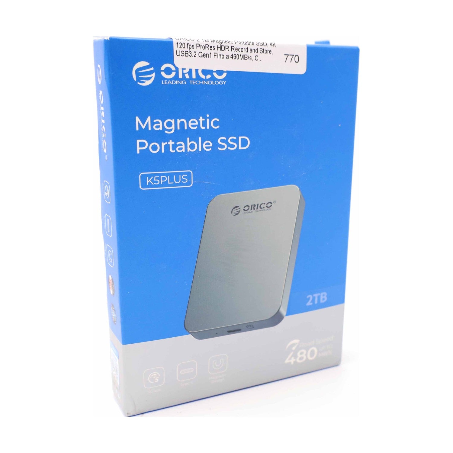 ORICO 2 TB Magnetic Portable SSD, 4K 120 fps ProRes HDR Aufnahme und Speicherung