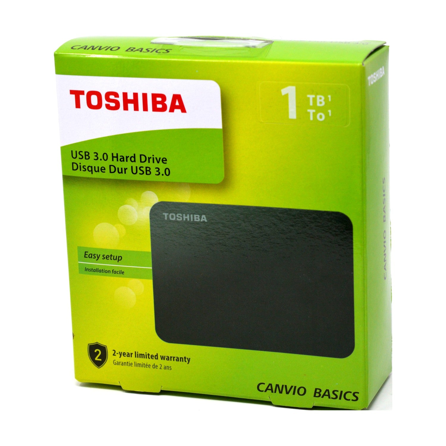 Toshiba HDTB410EK3AA Canvio Basics Tragbare Externe Festplatte USB 3.0, 1TB schwarz
