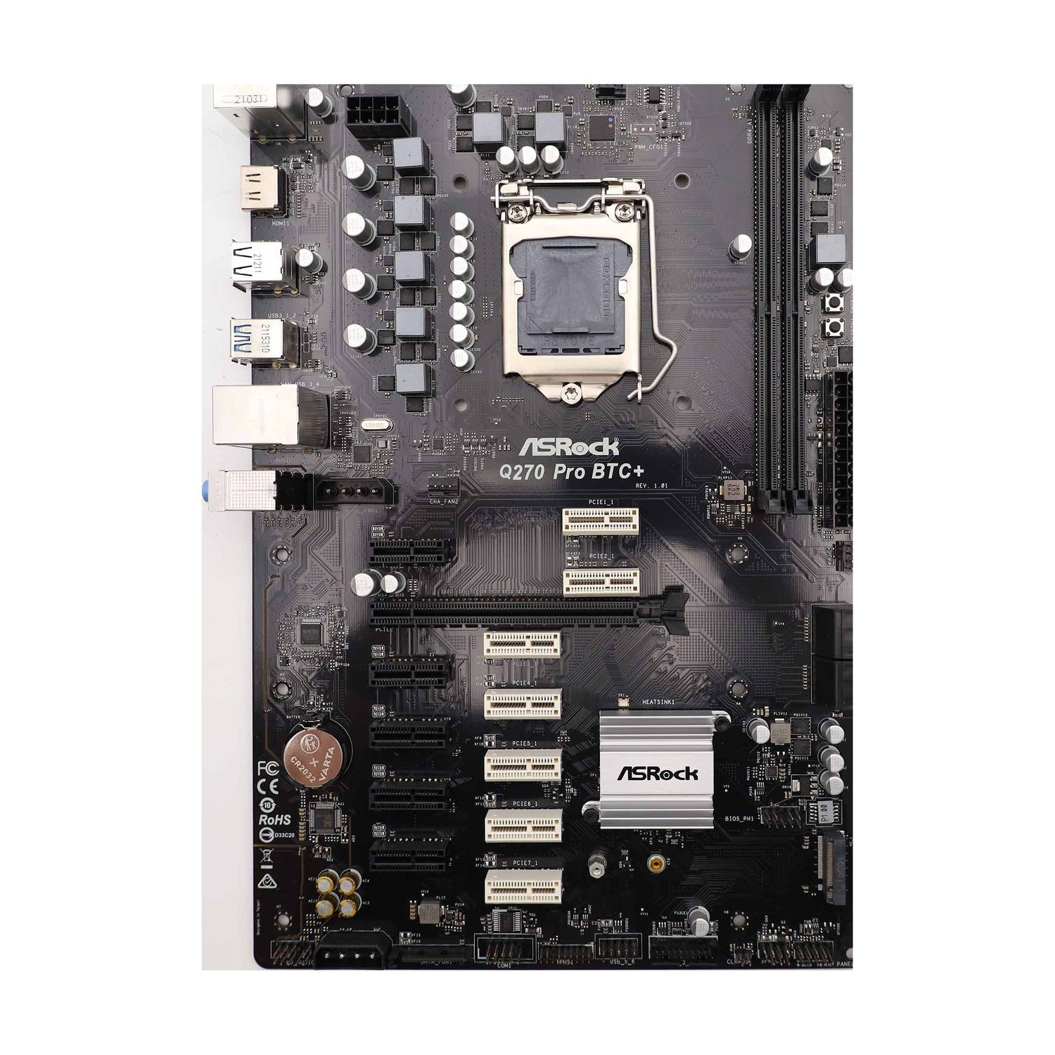 ASRock Q270 PRO BTC+ 90-MXBHM0-A0UAYZ Schwarz OHNE I/O Shield