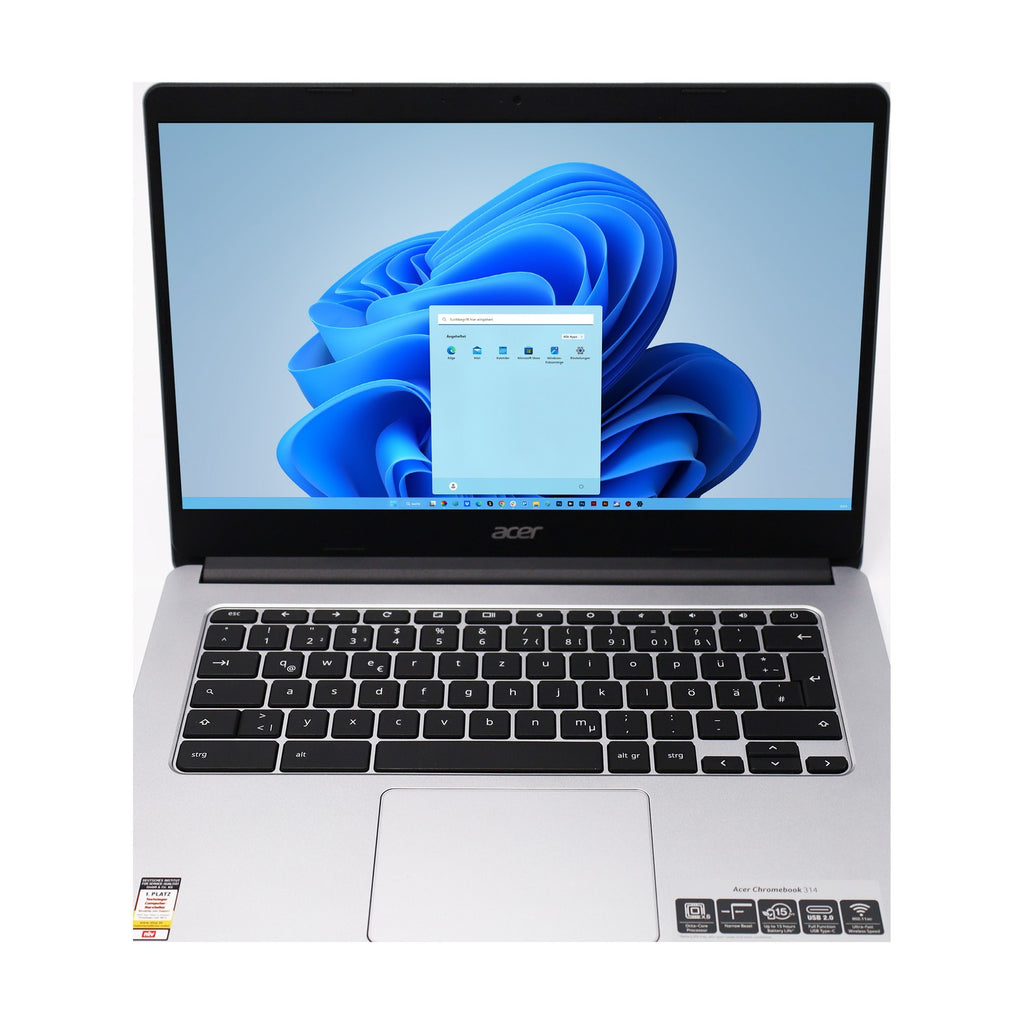 Acer Chromebook 314 Laptop 14 CB314-2H-K17E silber MT8183 4GB RAM 64GB Flash DE