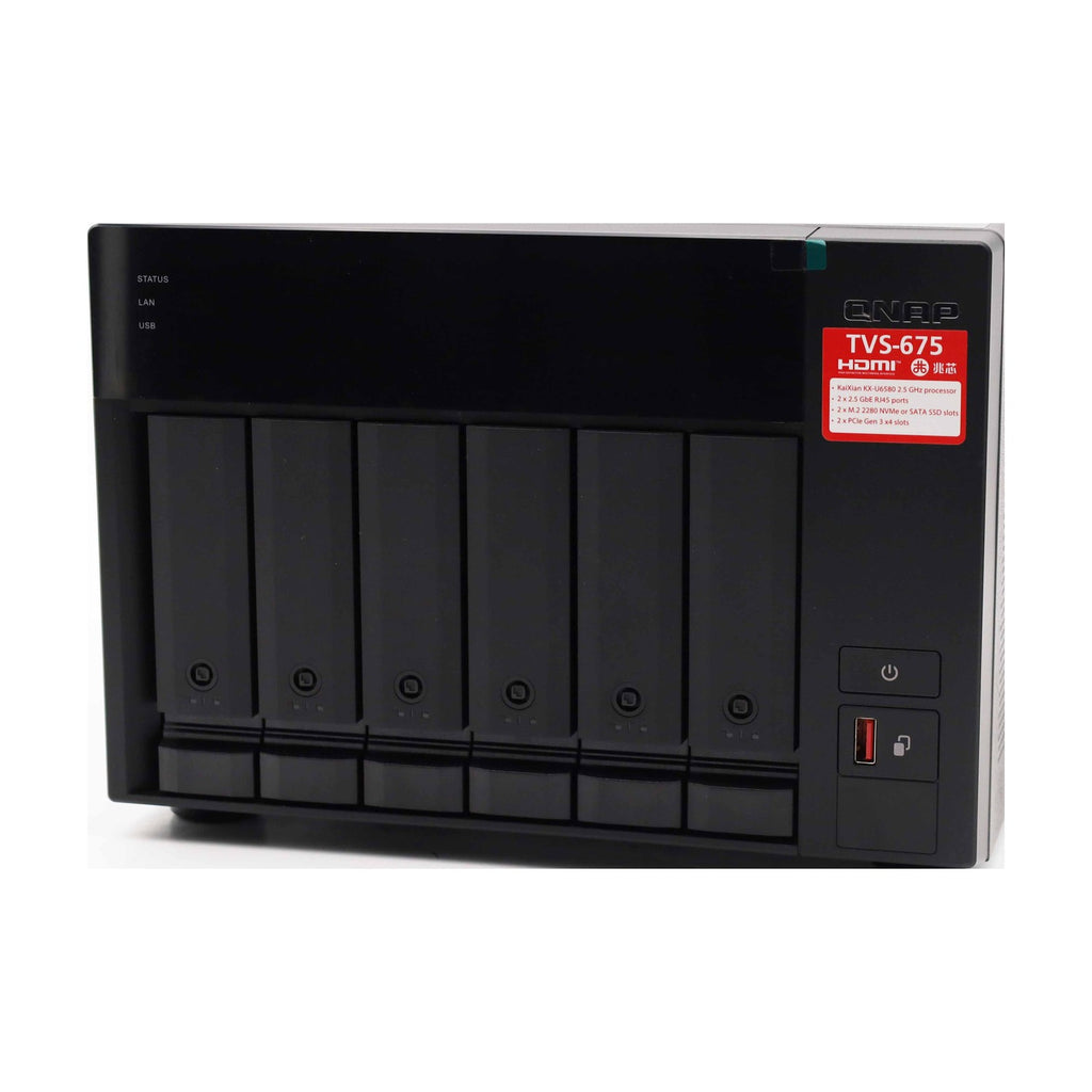 QNAP QuTS hero TVS-675-8G NAS-Gehäuse 8GB RAM 2x RJ-45 2.5GBase-T 2x USB-A 3.1