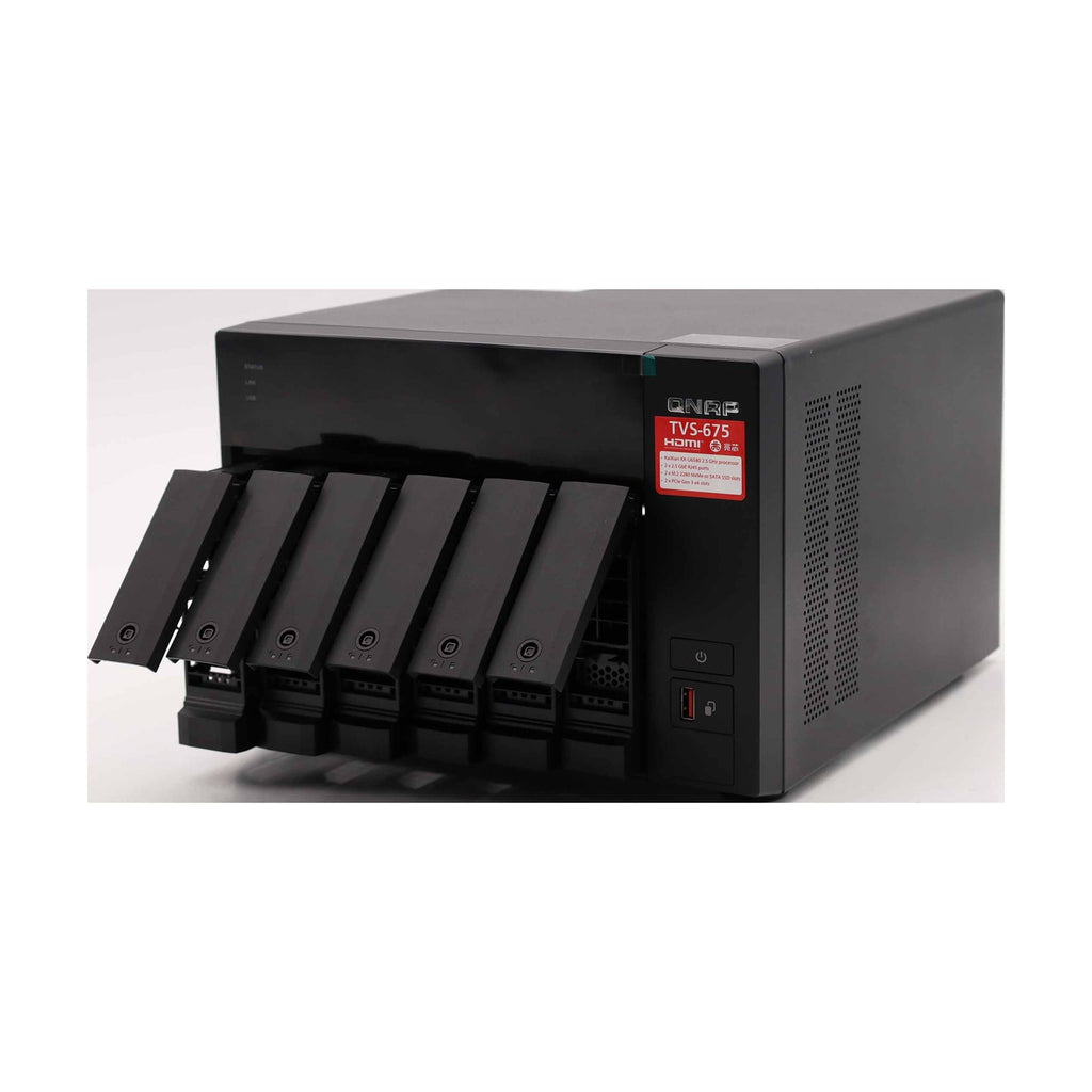 QNAP QuTS hero TVS-675-8G NAS-Gehäuse 8GB RAM 2x RJ-45 2.5GBase-T 2x USB-A 3.1