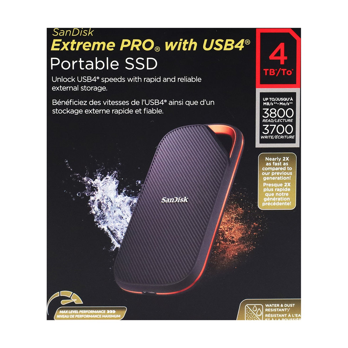 SanDisk Extreme PRO with USB4 Portable SSD 4TB USB4 externer Datenträger