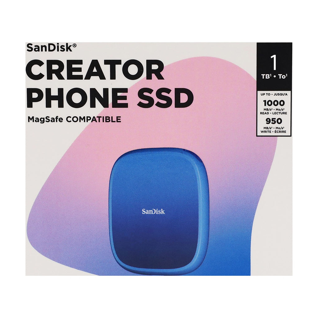 SanDisk Creator Phone SSD 1TB kompatibel mit MagSafe für Ihr USB-C Smartphone