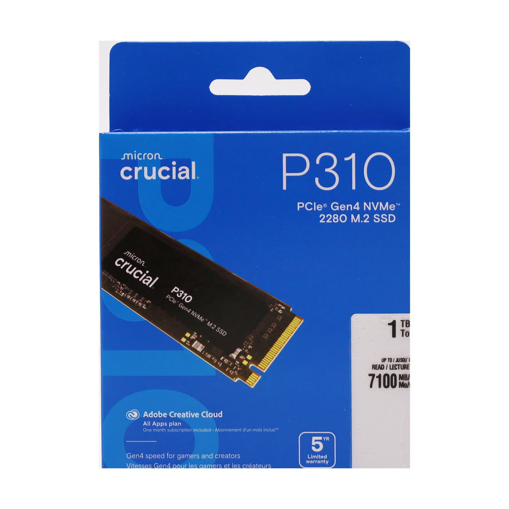 Crucial 1TB SSD P310 Pcie Gen4 Nvme M.2 2280 CT1000P310SSD8