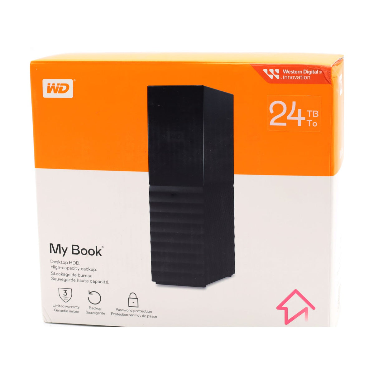 WD My Book 24 TB USB 3.0 Desktop-Festplatte mit Passwortschutz Desktopspeicher