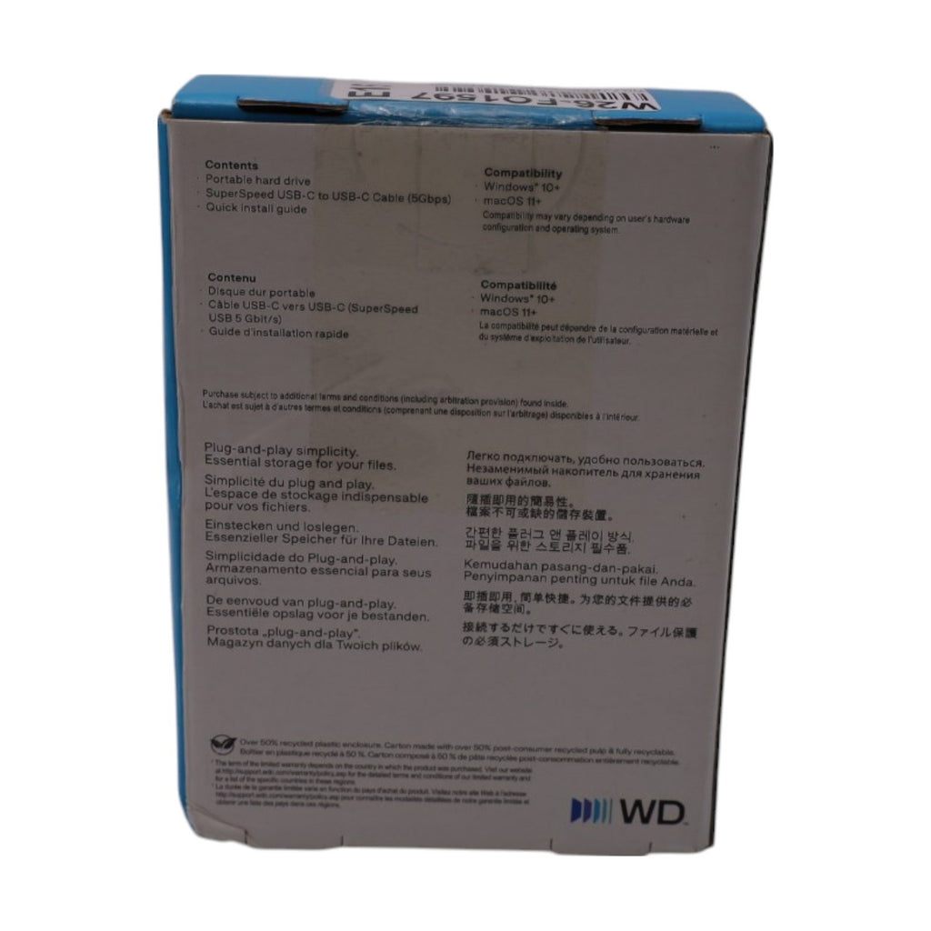 Western Digital WD Elements Portable 2TB USB-C 3.0 WDBDTV0020BBK