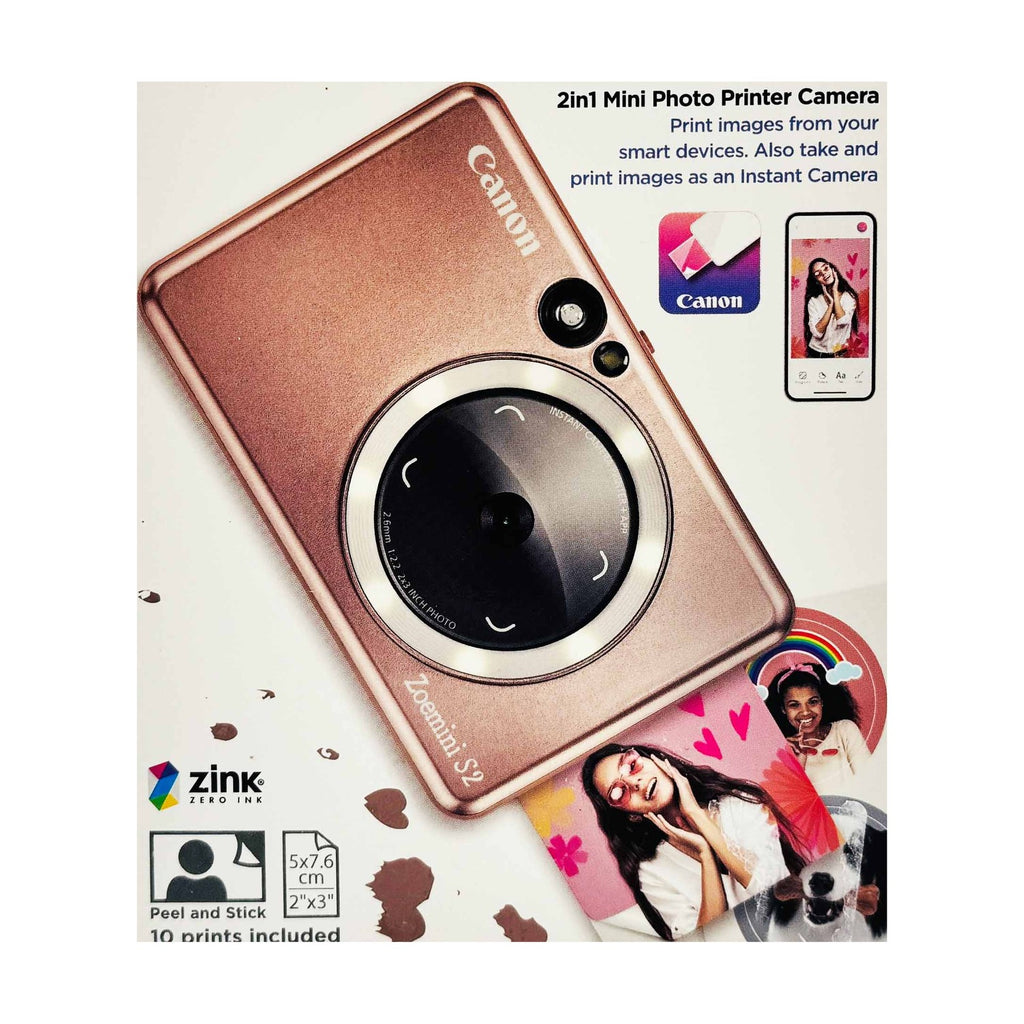 Canon Zoemini S2 Sofortbildkamera-Drucker 8MP rosegold ohne Druckerpapier