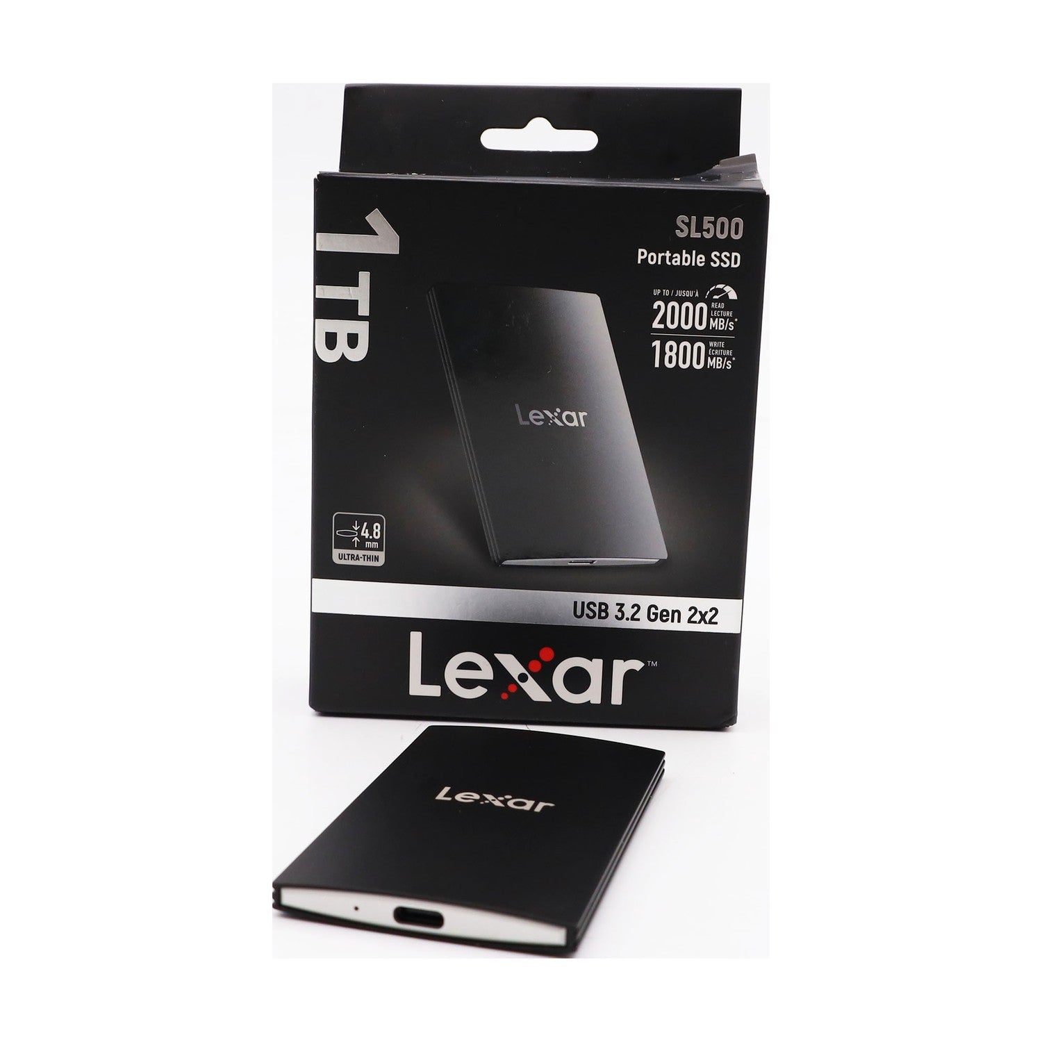 Lexar SL500 Externe SSD 1TB, USB 3.2 Gen2x2 Portable SSD, bis zu 2000 MB/s Lesen