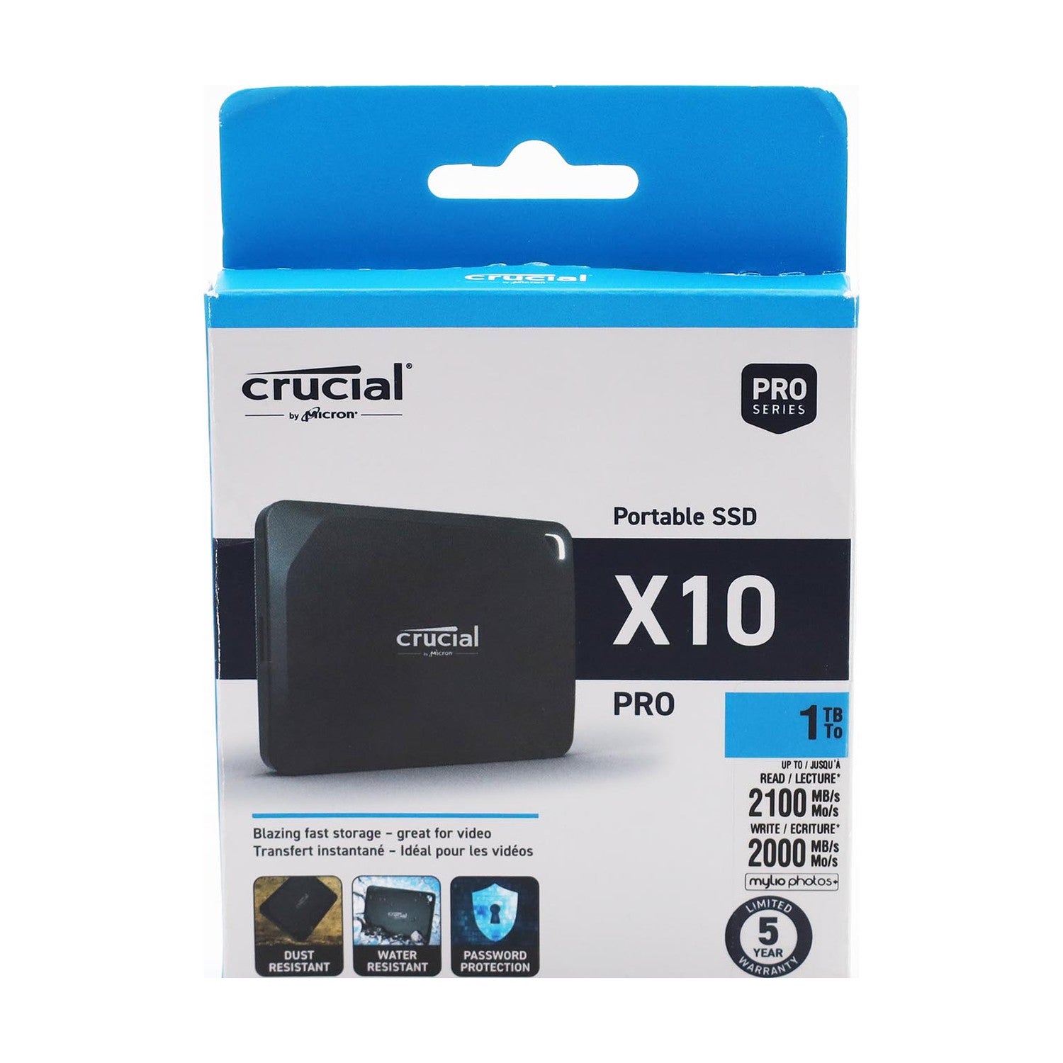 Crucial X10 Pro Portable SSD 1TB USB-C 3.2 Solid State Drive
