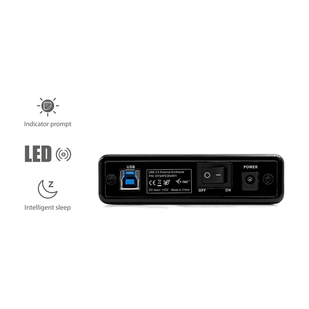 i-Tec 1TB 3.5" externe Festplatte USB 3.0, 64MB Cache, MYSAFE35U401, 1000GB - schwarz