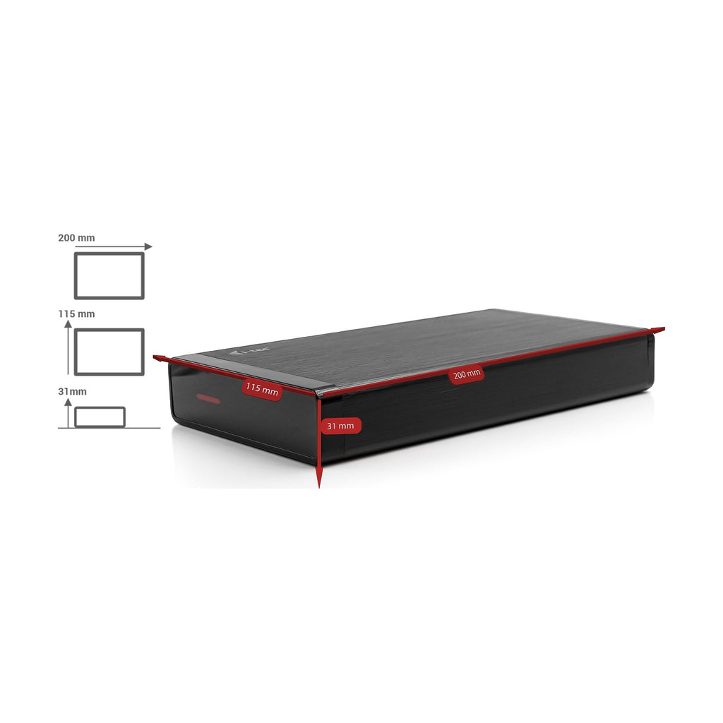 i-Tec 1TB 3.5" externe Festplatte USB 3.0, 64MB Cache, MYSAFE35U401, 1000GB - schwarz