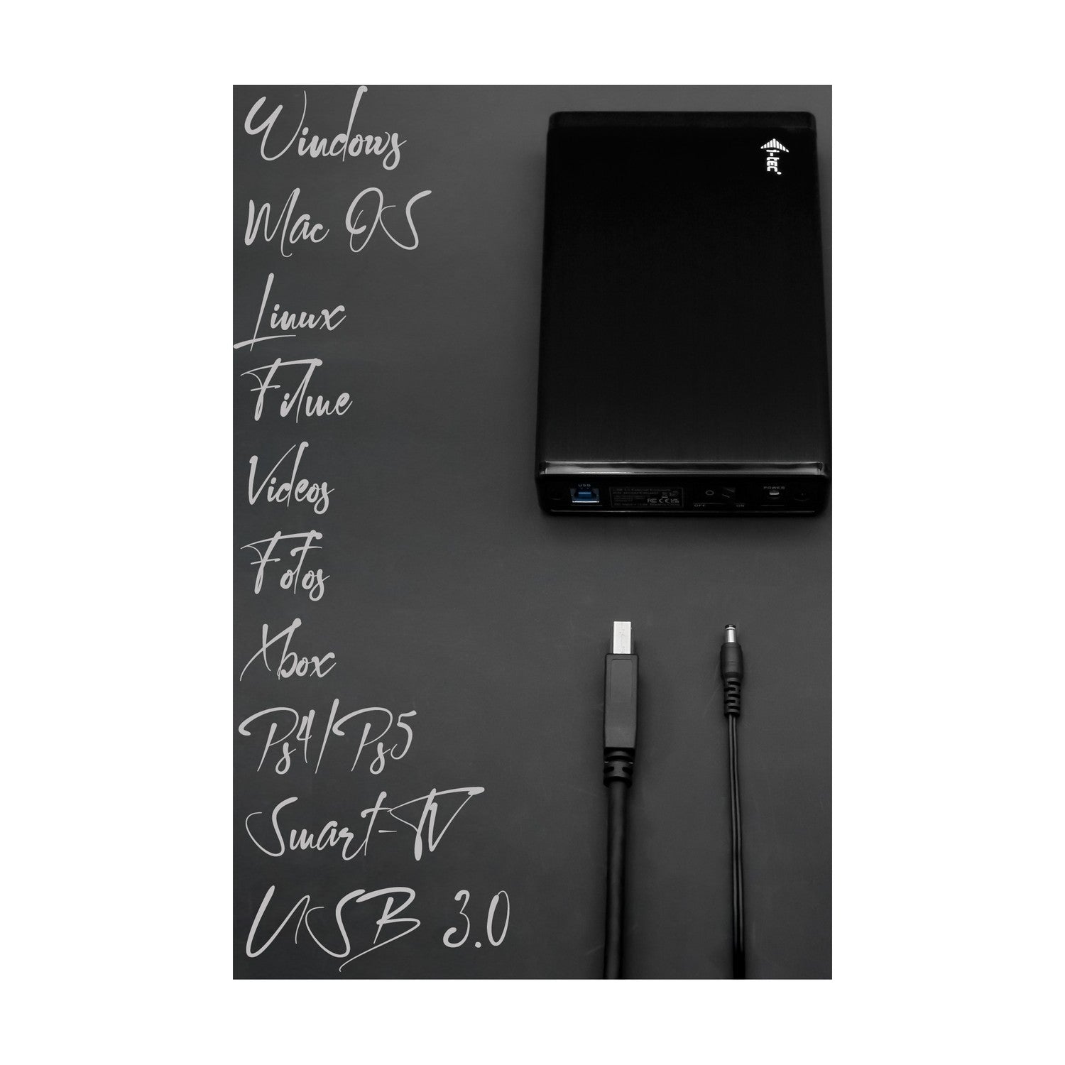 i-Tec 1TB 3.5" externe Festplatte USB 3.0, 64MB Cache, MYSAFE35U401, 1000GB - schwarz