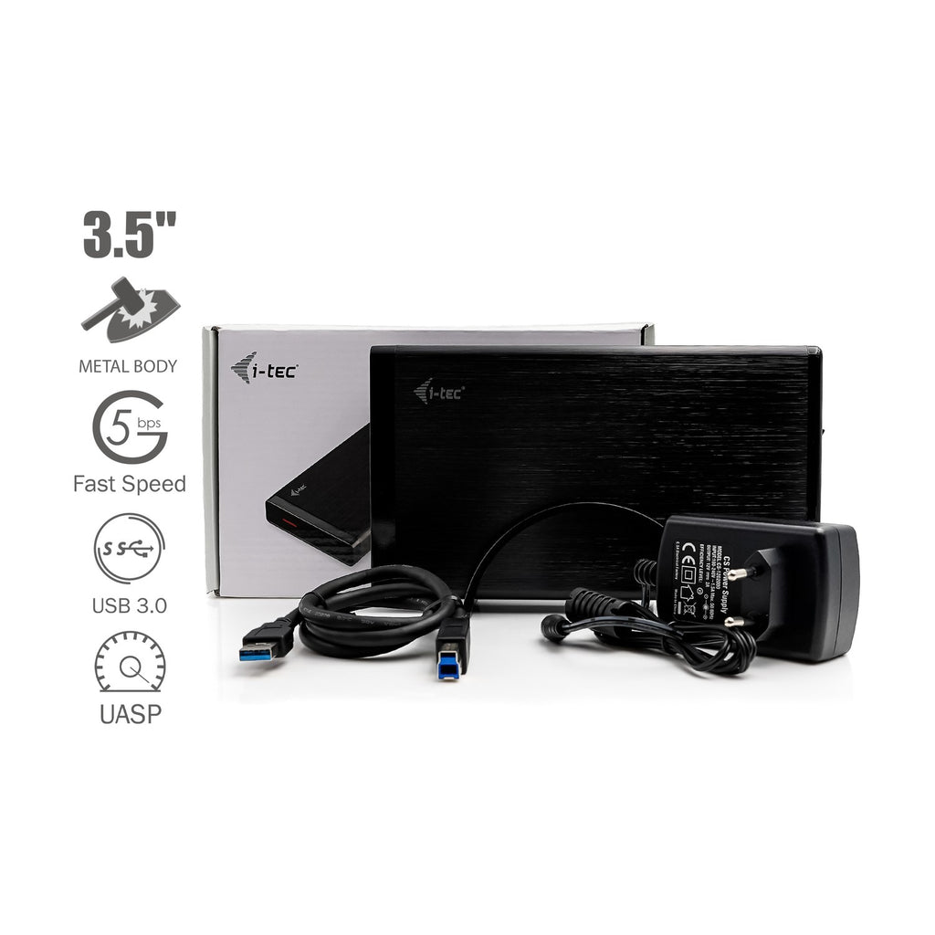 i-Tec 3TB 3.5" externe Festplatte USB 3.0, 64MB Cache, MYSAFE35U401, 3000GB - schwarz