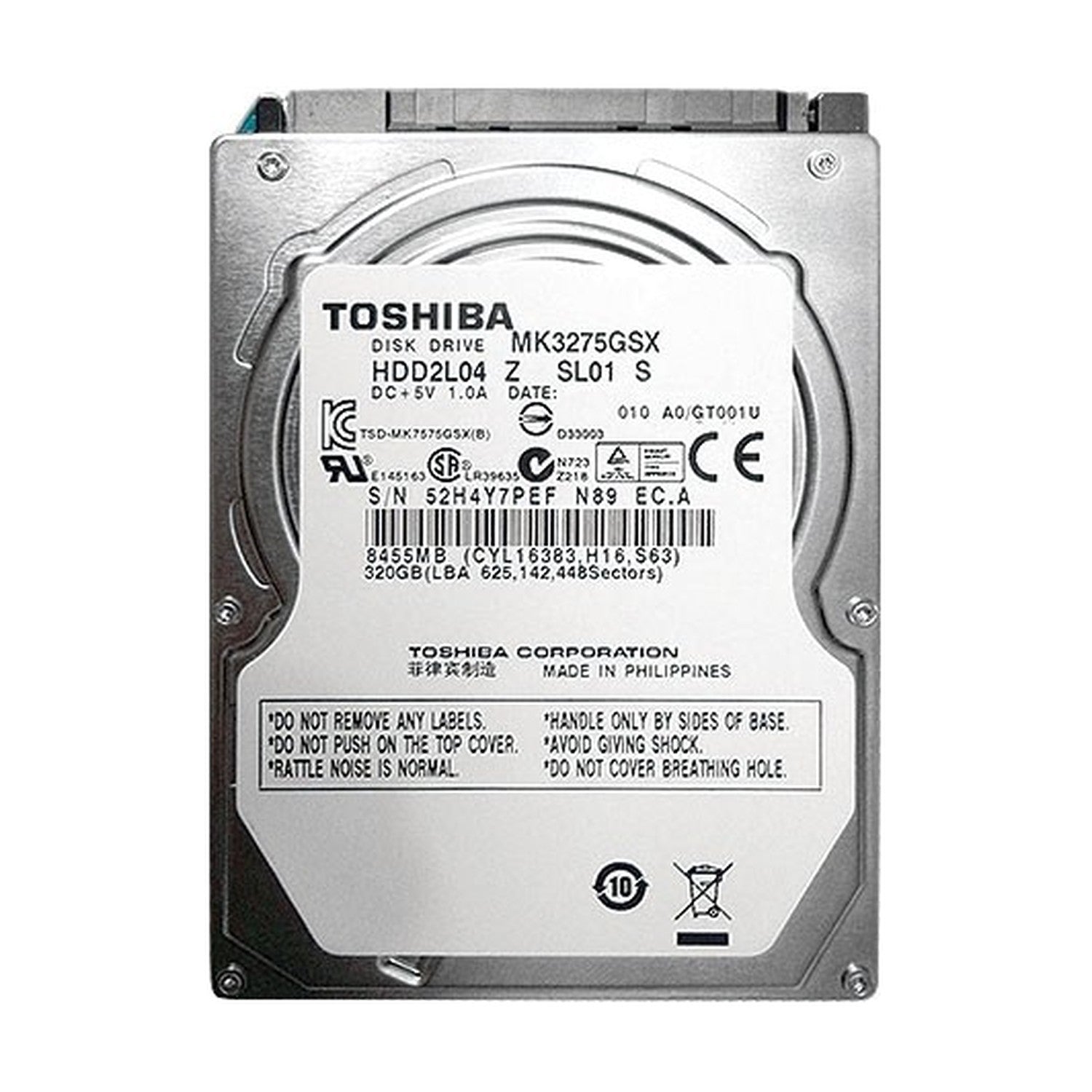 Toshiba Festplatte 320GB 2,5" SATA II 8Mb 5400Umin MK3275GSX
