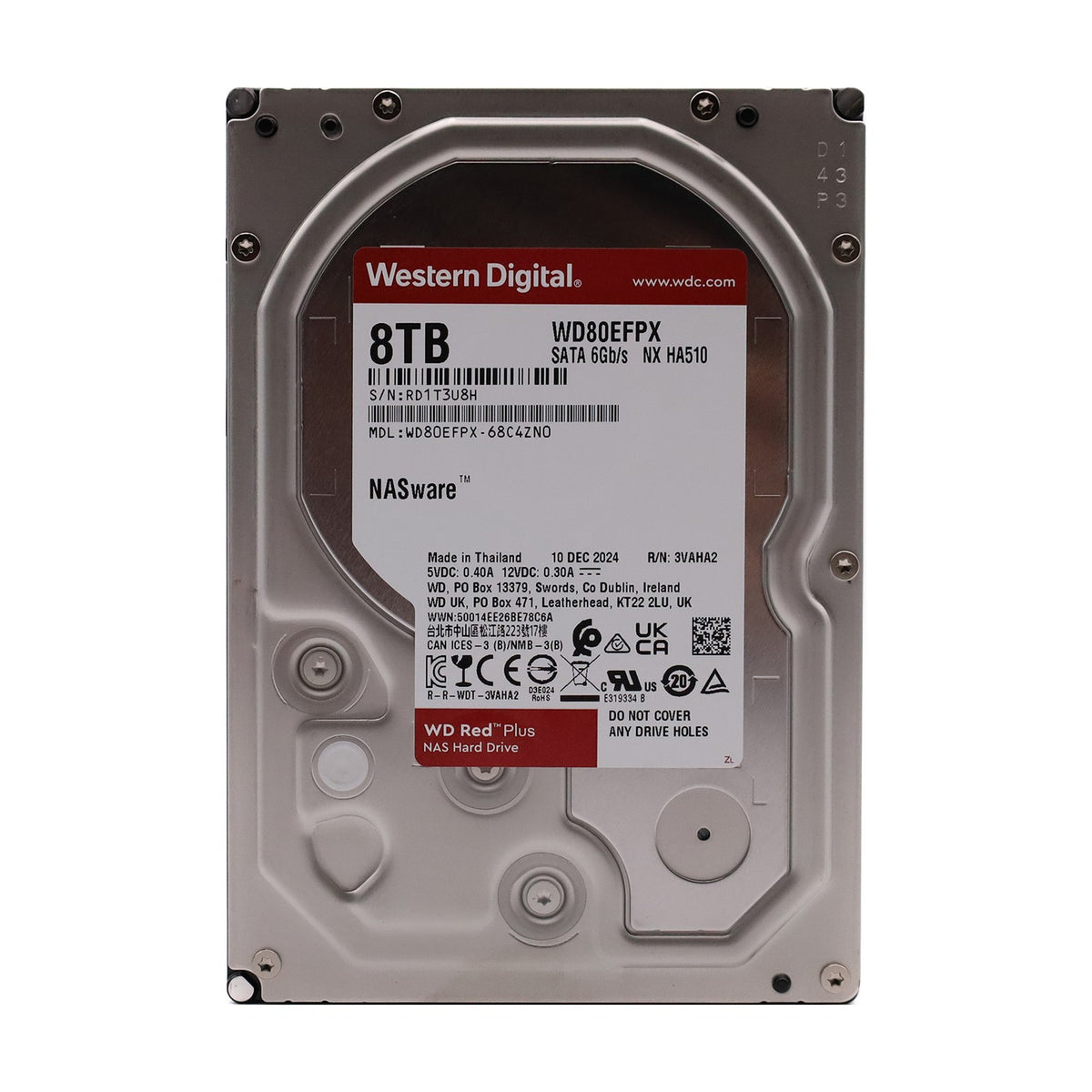 Western Digital WD Red Plus 8TB interne Festplatte 512e 3.5" SATA 6Gb/s WD80EFPX