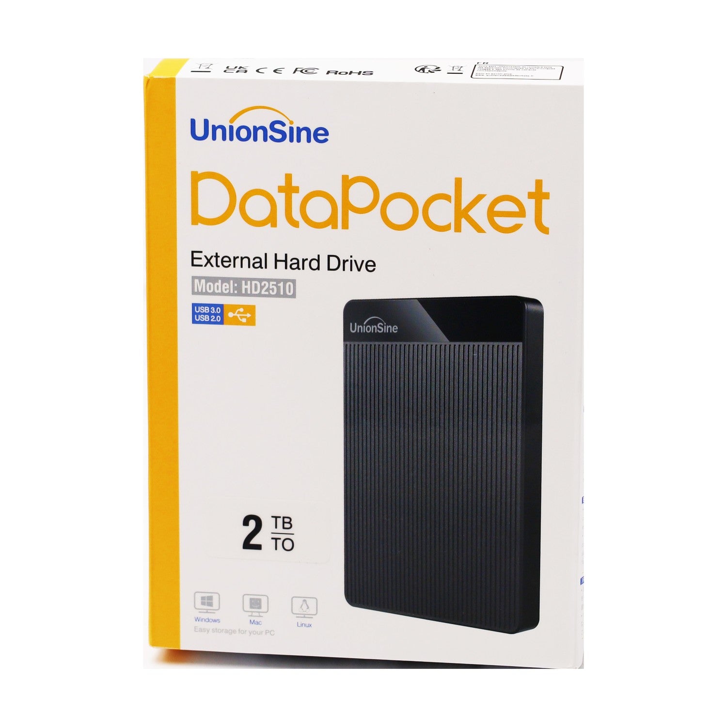 UnionSine HD2510 Externe Festplatte 2TB 2,5 Zoll USB 3.0 SATA
