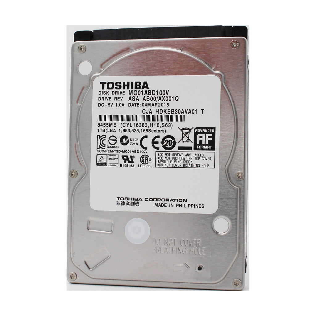 Toshiba MQ01ABD100 1TB interne Festplatte (6,5 cm (2,5 Zoll), 5400rpm, 8MB Cache, SATA III)