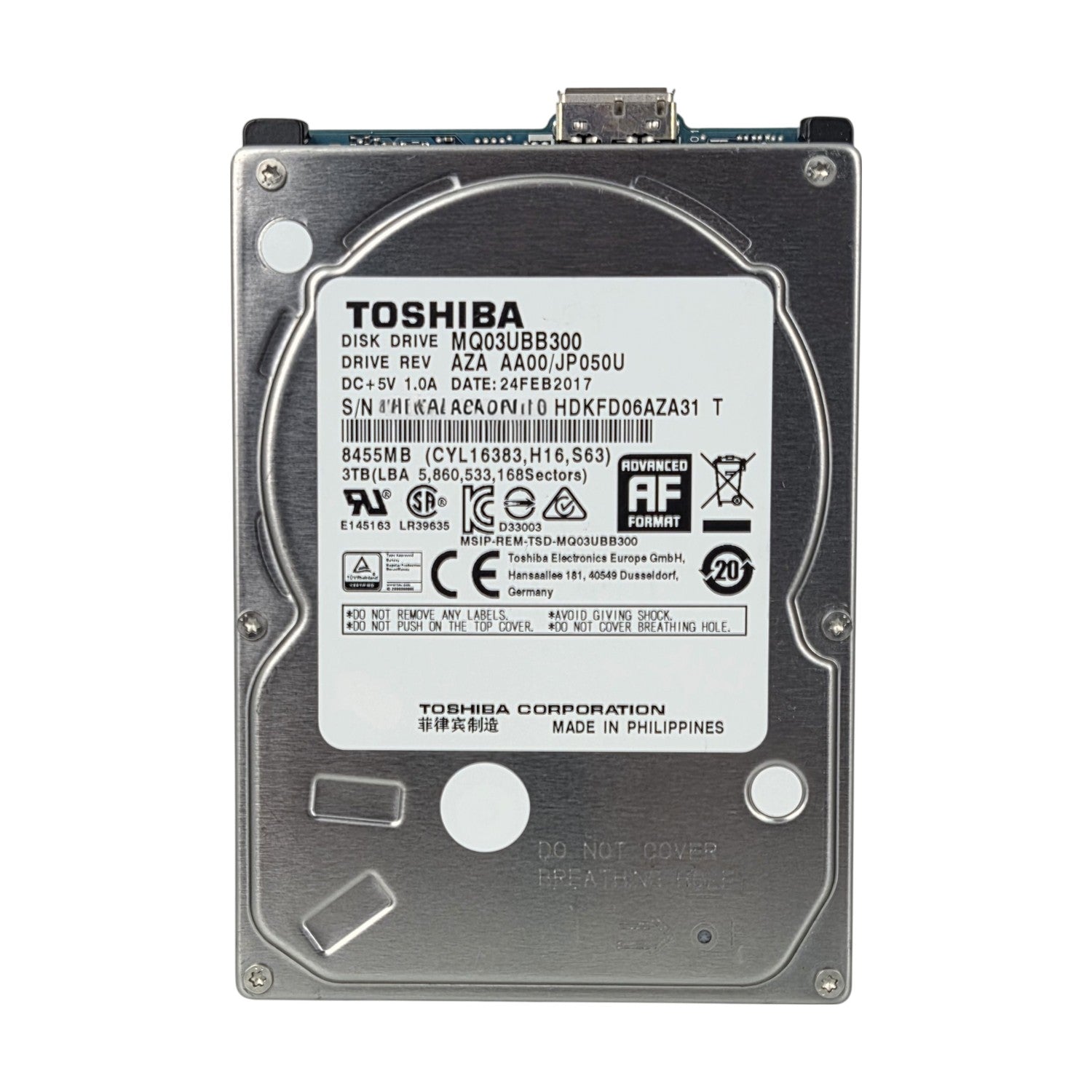 Toshiba MQ03UBB300 3TB 5400RPM USB 3.0 16MB Cache 2.5"