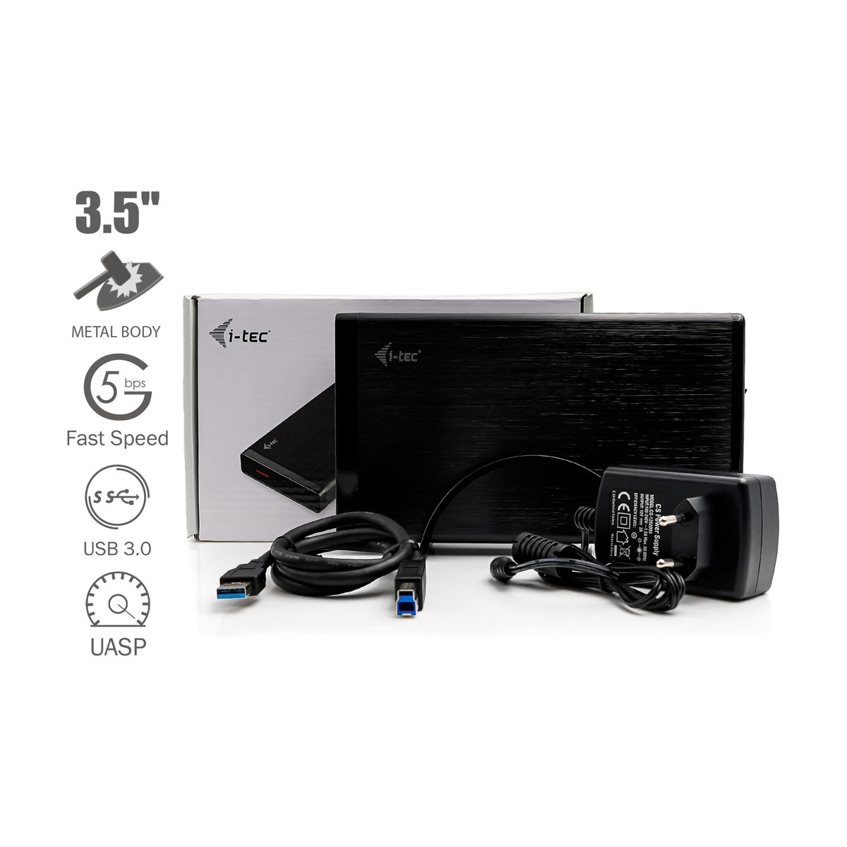 i-Tec 250GB 3.5" externe Festplatte USB 3.0, 16MB Cache, MYSAFE35U401 - schwarz