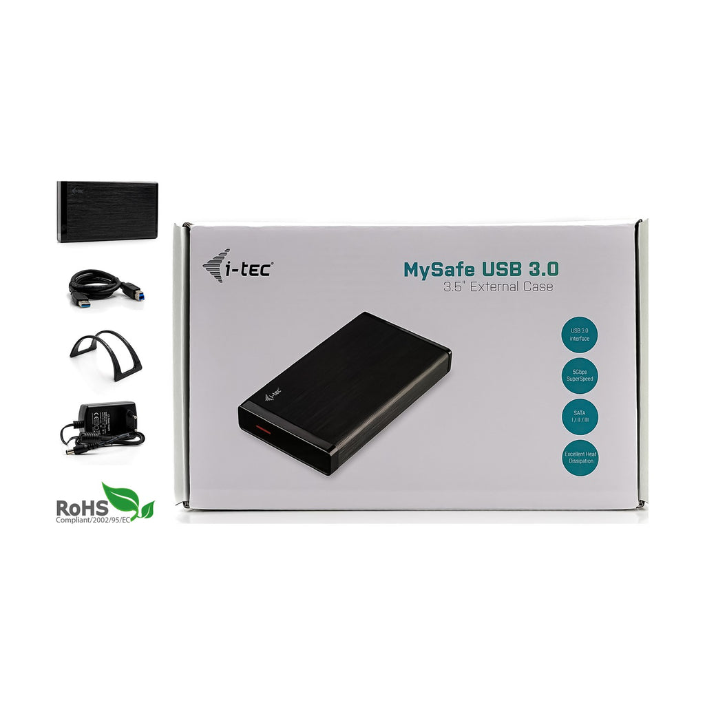 i-Tec 250GB 3.5" externe Festplatte USB 3.0, 16MB Cache, MYSAFE35U401 - schwarz