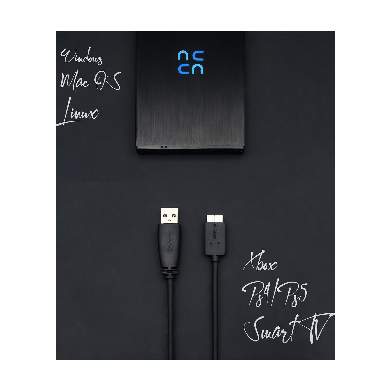 Hurricane GD25612 externe Festplatte 640GB 2,5" USB 3.0 PC Mac PS4 Ps5 Xbox TV