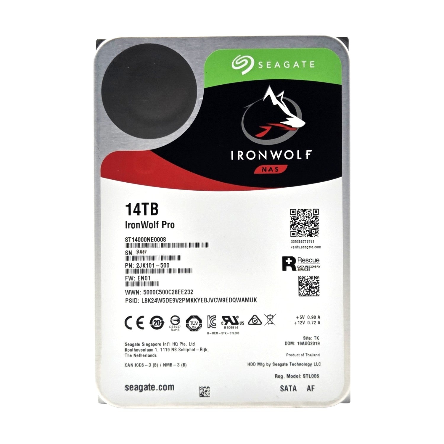 Seagate IronWolf PRO 14TB int. NAS HDD 128MB Cache 7200RPM SATA ST14000NE0008