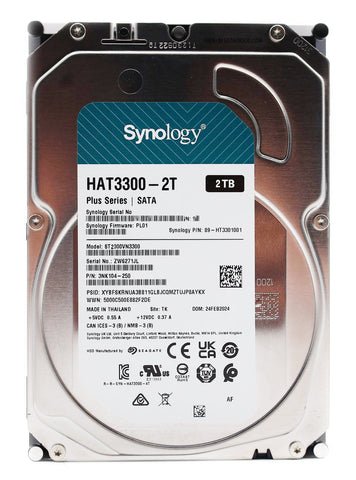 Synology 3.5" SATA Plus-Serie HDD HAT3300 für Synology-Systeme 2TB HAT3300-2T