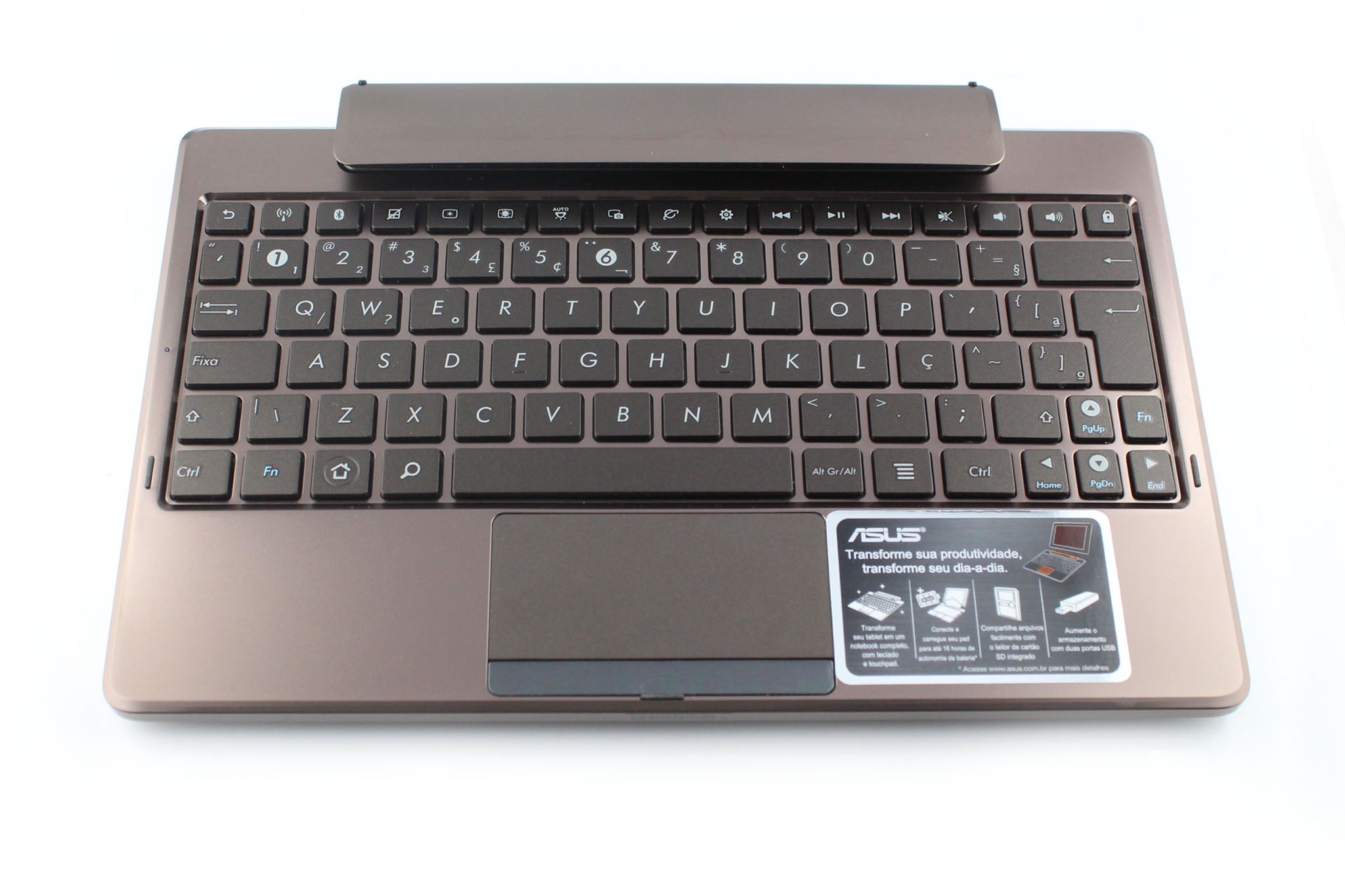 Asus EP TastaturDock für EeePad TF101 mit deutschem Tastaturaufkleber, braun