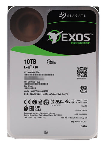 Seagate Exos X X18 10TB SED 24/7 512e 3.5" SATA 6Gb/s ST10000NM020G